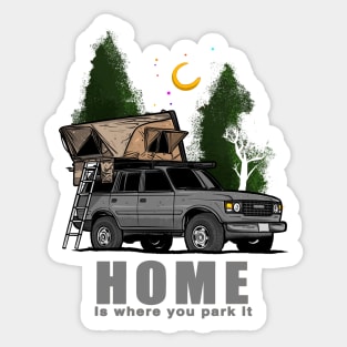 Grey Land Cruiser - Home is where you park it Land Cruiser Sticker